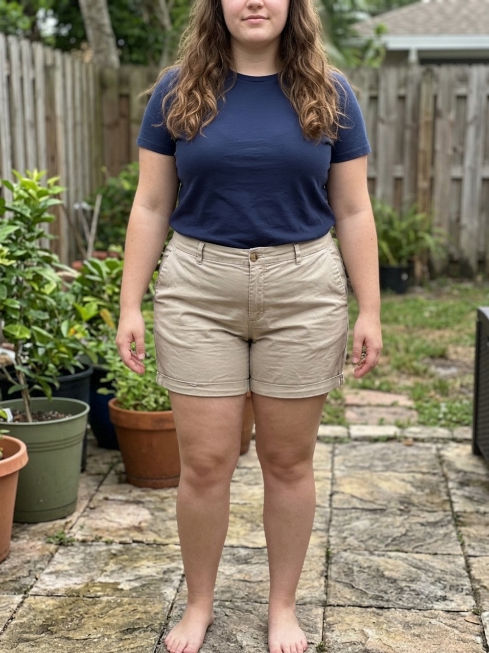 Old Navy Women's Tan Cotton Bermuda Shorts